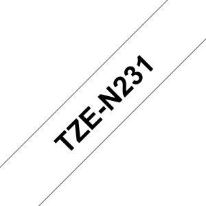 BROTHER Tape 12mm Non Lami Black On White (tze-n231)