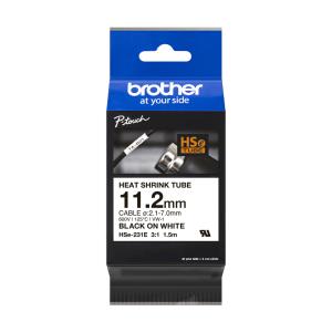 BROTHER Heat Shrink Tube Tape Cassette - Hse-231e - Black On White - 11.2mm Wide