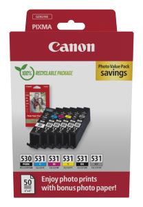 CANON Ink Cartridge - Pgi-530/ Cli-531 - Standard Capacity - Photo Value Pack