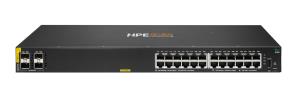 Hewlett-Packard Enterprise Aruba 6100 24G Class4 PoE 4SFP+ 370W Switch, 24x ports 10/100/1000BASE-T ports 4x 1G/10G SFP ports