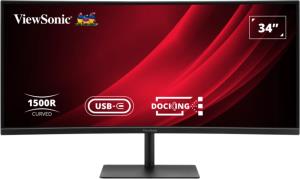 VIEWSONIC Curved USB-C Monitor - VG3419C-2 - 34in - 3440x1440 (UWQHD) - VA Speakers 120Hz  - 96W Power Delivery