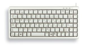 CHERRY Corded G84-4100 Ultra-Low-Profile Compact Keyboard - USB + Ps/2 - Light Grey - Qwerty Uk