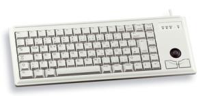 CHERRY Corded G84-4400 Compact Desktop Ultraflat - Keyboard with Trackball - USB - Light Gray - UK