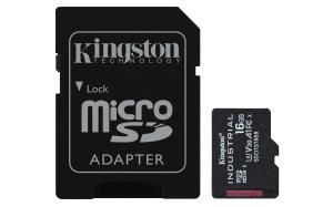KINGSTON 16GB Micro Sdhc Class 10 A1 Pslc Industrial Card With Adapter