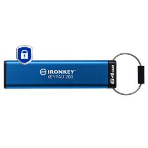 KINGSTON Ironkey Keypad 200 - 64GB USB Stick - USB 3.2 - FIPS 140-3 Level 3 (pending) With Aes 256-bit Encrypted