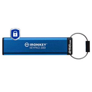 KINGSTON Ironkey Keypad 200 - 256GB USB Stick - USB 3.2 - FIPS 140-3 Level 3 (pending) With Aes 256-bit Encrypted