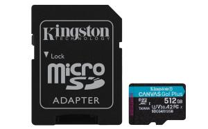 KINGSTON Micro Sdxc Card - Canvas Go Plus  - 512GB - Cl10 - Uhs-l A2 U3 With Adapter