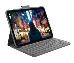 LOGITECH Slim Folio For iPad 10th Generation Oxford Grey Qwerty  UK