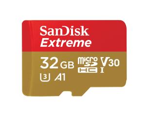 WESTERN DIGITAL SanDisk micro SDXC Extreme 32GB (A1/ V30/ U3/ UHS-I/ Cl.10/ R100/ W60) + Adapter for Action Cam