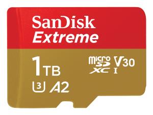 WESTERN DIGITAL Extreme Micro SDXC 1TB+SD Adapater 190MB/s 130MB/s A2 C10 V30 UHS-I U3