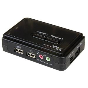 STARTECH.COM KVM Switch Kit USB 2 Port With Audio And Cables Black