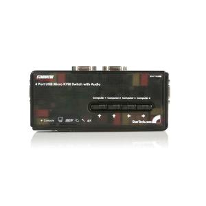 STARTECH.COM KVM Switch Kit USB 4 Port With Cables And Audio Black