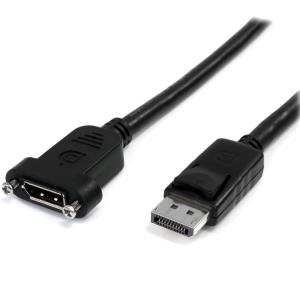 STARTECH.COM Powered DisplayPort Panel Mount Cable With Power 1m