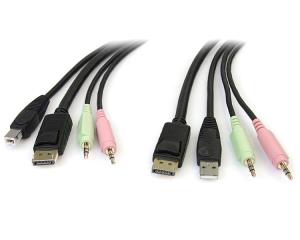 STARTECH.COM Cable For KVM DisplayPort 4-in-1 USB - Audio & Microphone