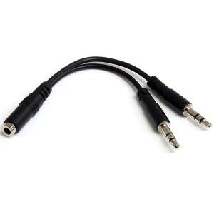 STARTECH.COM Headset Splitter Adapter 3.5mm 4 Pin To 2x 3 Pin 3.5mm - F/m