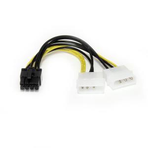 STARTECH.COM Power Adapter Cable Low Profile4 To 8 Pin Pci-e Video Card 6in