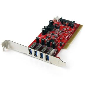 STARTECH.COM Controller Card Quad Port PCI Superspeed USB 3 With SATA Power