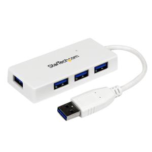 STARTECH.COM Portable 4 Port Superspeed Mini USB 3.0 Hub - White