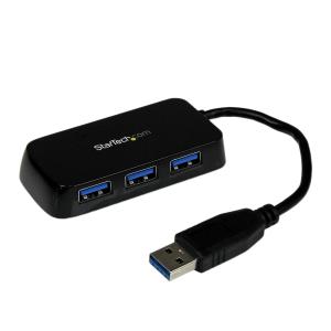 STARTECH.COM Portable 4 Port Superspeed Mini USB 3.0 Hub - Black