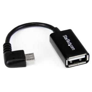 STARTECH.COM Micro USB Male To USB Female Otg Host Cable Right Angle - 5in
