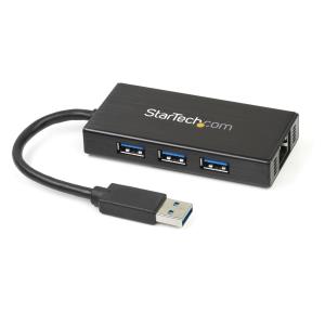 STARTECH.COM USB 3.0 Hub 3port With Gbe Adapter Nic - Aluminum W/ Cable