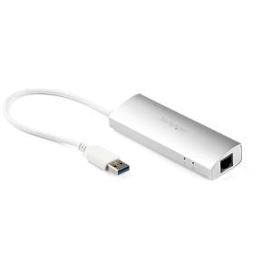 STARTECH.COM USB Hub 3port With Gigabit Network Adapter Silver