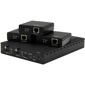 STARTECH.COM Hdbaset Extender Kit With 3 Receivers 3-port - 1x3 Hdmi Over Cat5 Splitter - Up To 4k