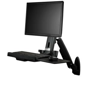 STARTECH.COM Monitor Mount - Wall Mounted Sit Stand Desk For One Monitor Up To 24in - Adjustable