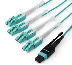 STARTECH.COM Mpo/ Mtp To Lc Breakout Cable - Plenum-rated - Om3, 40GB - Push/pull-tab - 1m