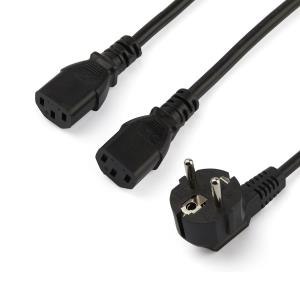 STARTECH.COM Power Cord C13 Y Splitter  Schuko Cee7 To 2x C13 2m