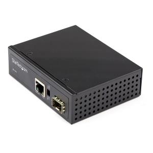 STARTECH.COM Poe+ Industrial Fiber To Ethernet Media Converter 60w - Sfp To Rj45 - Sm/mm Fiber To Gigabit Copper Ip-30