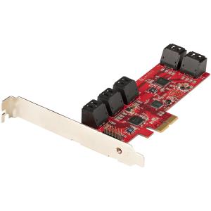 STARTECH.COM SATA Pcie Card - 10 Port Pcie SATA Expansion Card - 6gbps - Low Full Profile - Stacked SATA Connecto
