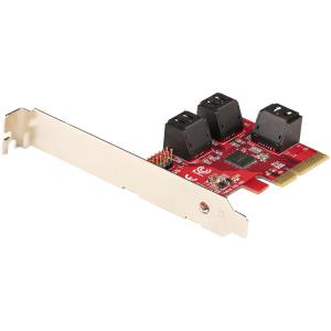STARTECH.COM SATA Pcie Card - 6 Port Pcie SATA Expansion Card - 6gbps - Low Full Profile - Stacked SATA Connector