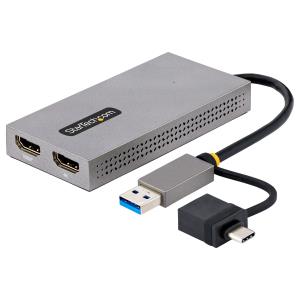 STARTECH.COM USB To Dual Hdmi Adapter - USB-a Or C 1x 4k 30hz 1x 1080p
