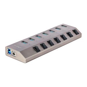 STARTECH.COM USB-c Hub - 7-port Self-powered With Individual On/off Switches, USB 3.0 5gbps Expansion Hub W/power Supply