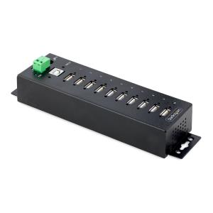 STARTECH.COM Industrial USB 2.0 Hub - Multi Port USB Hub 10-port Hub