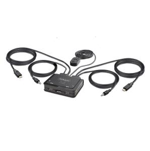 STARTECH.COM Cable KVM Switch 2-port 4k USB-c Compact KVM Bus Powered