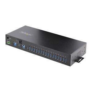 STARTECH.COM Industrial USB Hub - 16-port 5gbps With Power Adapter Metal Enclosure Mountable Esd Protection Termina