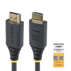 STARTECH.COM Premium Certified High Speed Hdmi Cable 4k 60hz/1440p 144hz Hdr10/hdcp 2.2/arc 18 1.6ft (50cm)