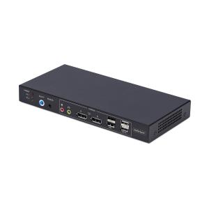 STARTECH.COM Dual-monitor DisplayPort KVM Switch 2-port With Dual View Video Matrix, 4k 60hz, 4x USB Hub Ports, Hotkey Switching