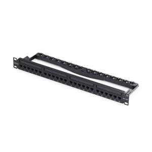 STARTECH.COM Patch Panel - 24 Port 1u Feed Through With Cable Management Bar, Rackmount CAT6 Ethernet Patch Panel With Rj45 Utp Inline Couplers