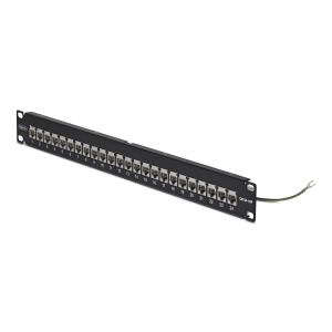 STARTECH.COM Patch Panel 24 Port 1u Feed Through With Cable Management Bar, Rackmount Shielded CAT6a