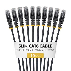 STARTECH.COM Patch Cable - CAT6 - Utp - Snagless - Slim - 1m - Black 10pack