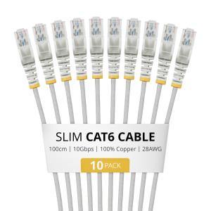 STARTECH.COM Patch Cable - CAT6 - Utp - Snagless - Slim - 1m - Grey 10pack