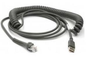 DATALOGIC Cable USB Type A Enhanced Coiled Power Off Terminal 15ft