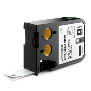DYMO Xtl (21 Mm X 39 Mm) Laminated Wire/cable Wrap Black On White (150 Pre-sized Labels P/r)