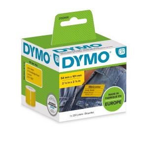 DYMO Coloured Labels 54 X 101 Mm 220 Pcs Black Yellow
