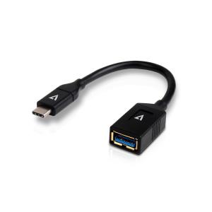 V7 - VIDEO SEVEN USB A FEMALE TO USB-C MALE 5GBPS BLACK CABLE