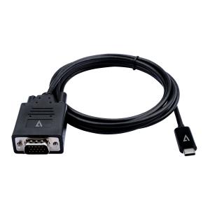V7 - VIDEO SEVEN BLACK USB-C TO VGA VIDEO CABLE USB-C MALE TO VGA MALE 2M 6.6FT