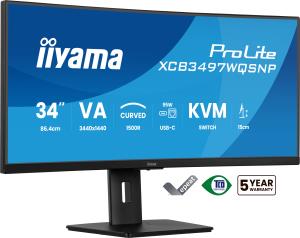 IiYAMA Desktop USB-C Monitor - ProLite XCB3497WQSNP-B1 - 34in Curved - 3440x1440 (UWQHD) - Black